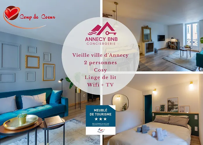 Les Cordeliers: 2 Pers, Cosy & Coeur Vieille Daire Annecy